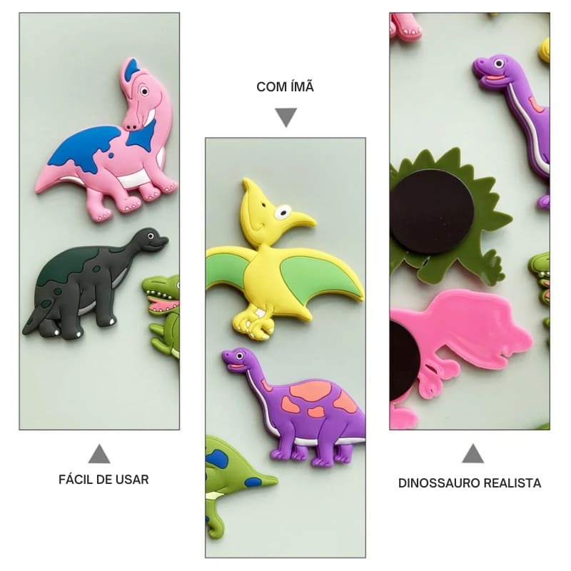 12 Imãs de Dinossauro - Brinquedo para Crianças Autistas