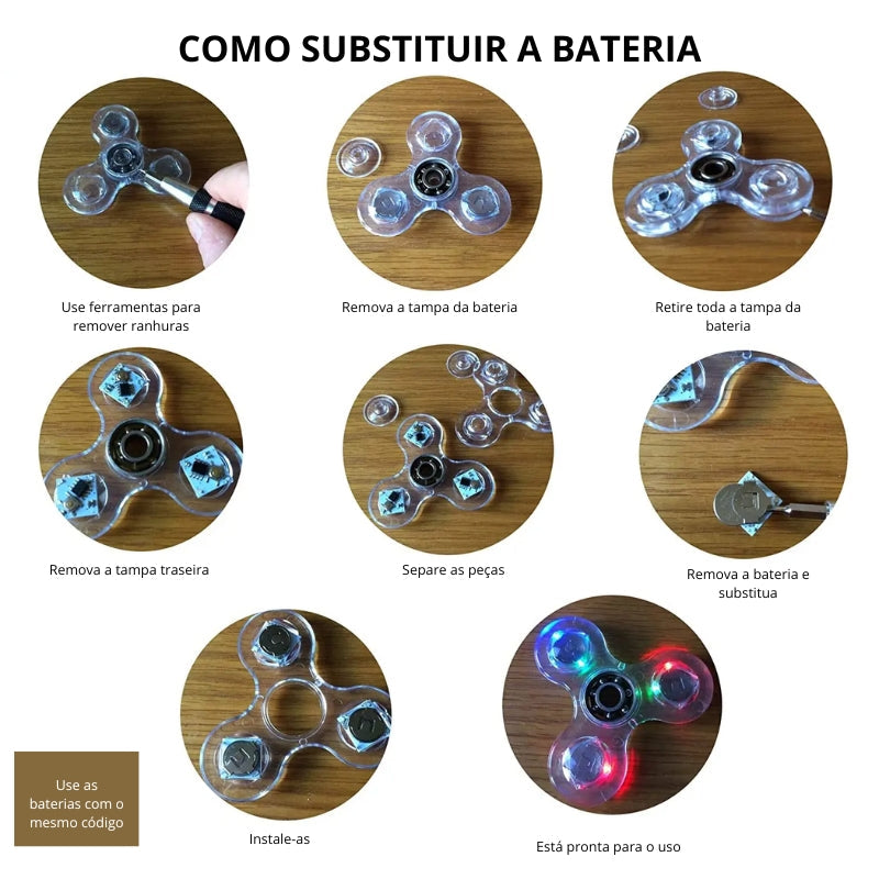 Fidget Spinner LED - Luminoso e Relaxante