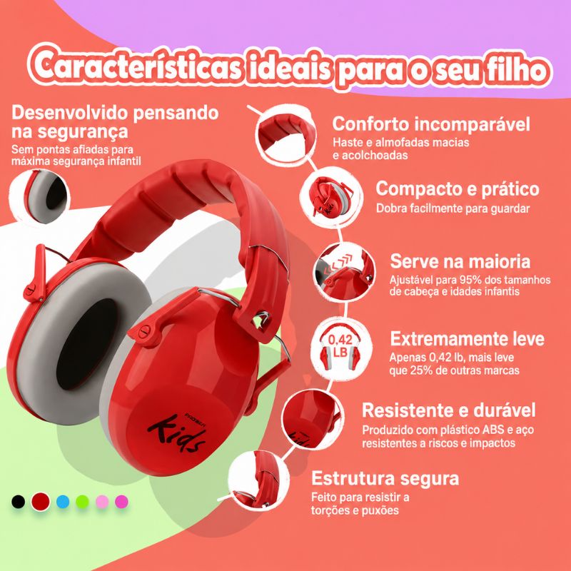 Abafador Para Autismo Infantil Modelo Kids