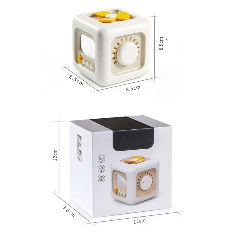Brinquedo Sensorial 6 em 1 - Cubo Montessori