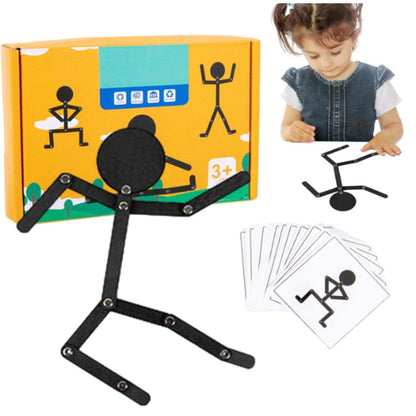 Brinquedo Montessori Boneco Articulável de Madeira Educativo