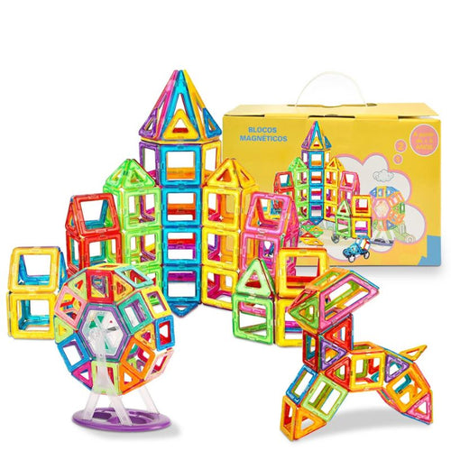 Brinquedo de Montar Magnético Montessori 120 Peças - Construção Criativa