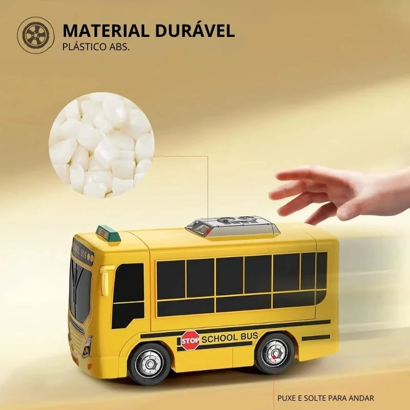Brinquedo de Ônibus Escolar com Som e Luz - 3 Anos