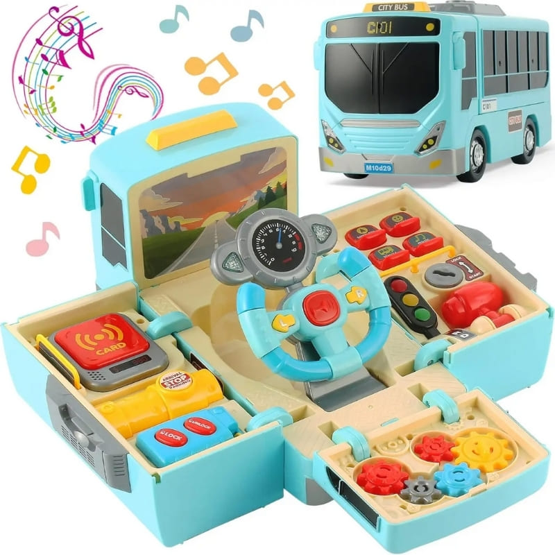 Brinquedo de Ônibus Escolar com Som e Luz - 3 Anos