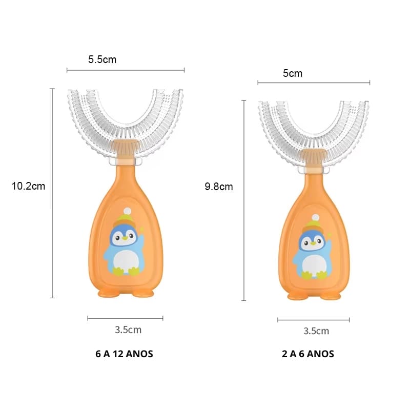 Escova de Dente Infantil 360° em Silicone Macio