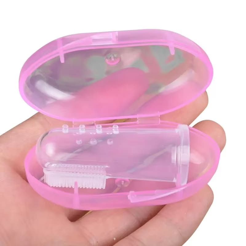 Escova de Dente para Bebê com Estojo – Modelo de Dedo