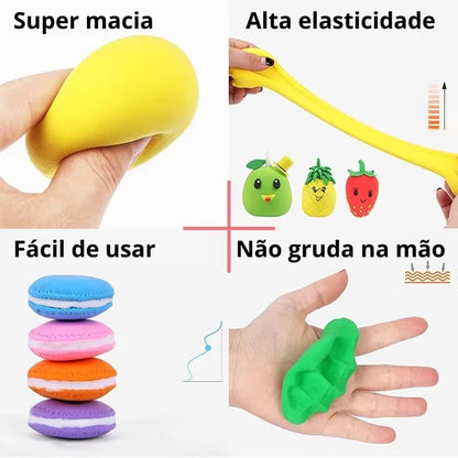 Massa de Modelar Super Macia + 3 Ferramentas de Modelagem